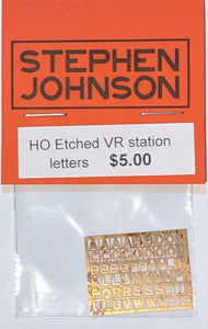 Victorian Railways Station Letters HO scale