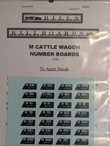 M Van number boards - HO