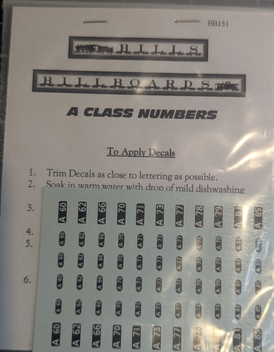 A Class numbers HO