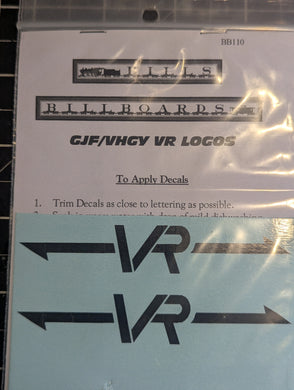Large VR logos - black HO scale