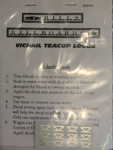 Victorian TEA CUP Logos N scale