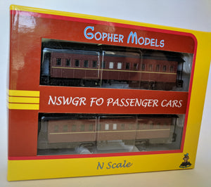 Gopher Models NSWGR FO Passenger cars N Scale RTR